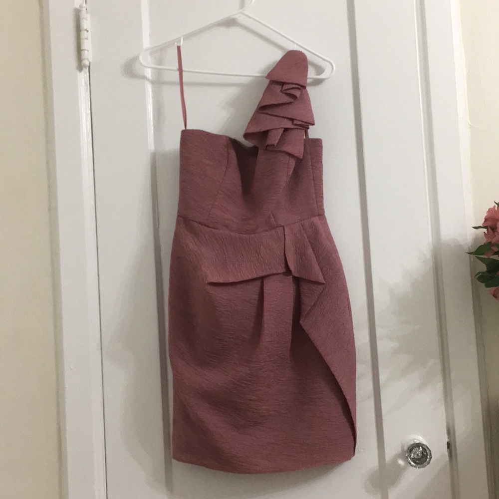 BCBG one shoulder mini dress